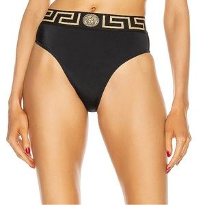 A high waisted black Versace swimwear underwear